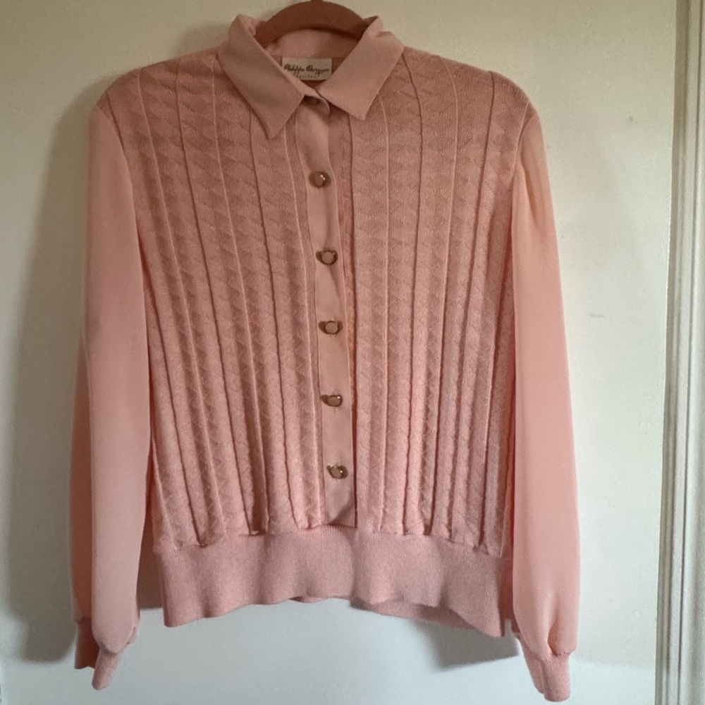 Pink Button-Up Women's Sweater